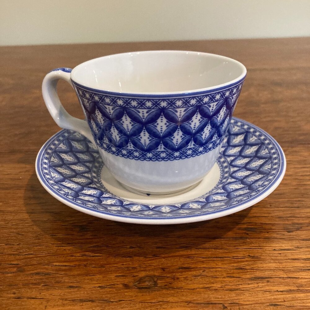 Vintage Spode Blue Room Collection "Geranium" Cup and Saucer